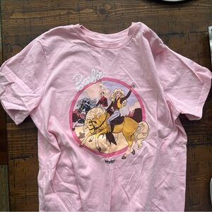 WRANGLER X BARBIE COWGIRL BARBIE SHIRT SZ S PINK